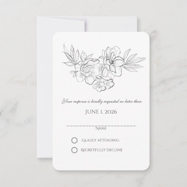 RSVP Fleur sauvage illustré (Devant)