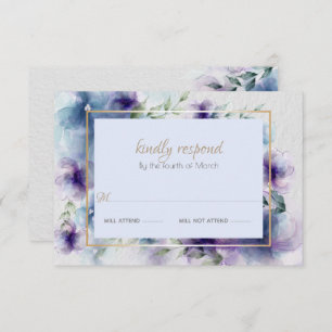 RSVP   Fleurs d'aquarelle translucides à violet bl