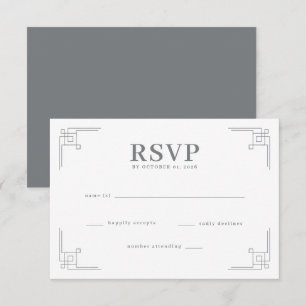 RSVP Géométrique Noir Élégant