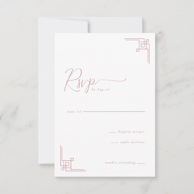 RSVP Géométrique Rose Sophistiqué (Devant)