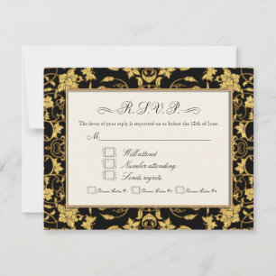 RSVP Gold Floral Damask Parties scintillant Mariag