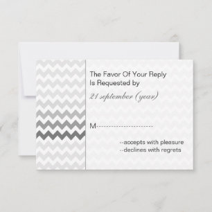 Rsvp gris 3,5 x 5 de mariage d'Ombre de chevron de