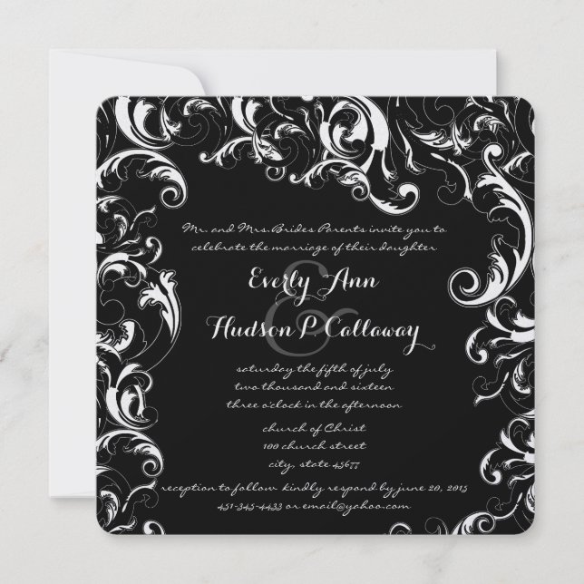 RSVP inclus sur la carte - Mariage automatique fan (Devant)