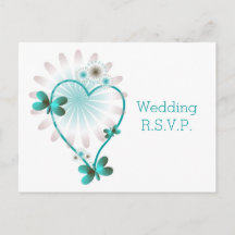 RSVP Insérer carte postale Papillon Coeur