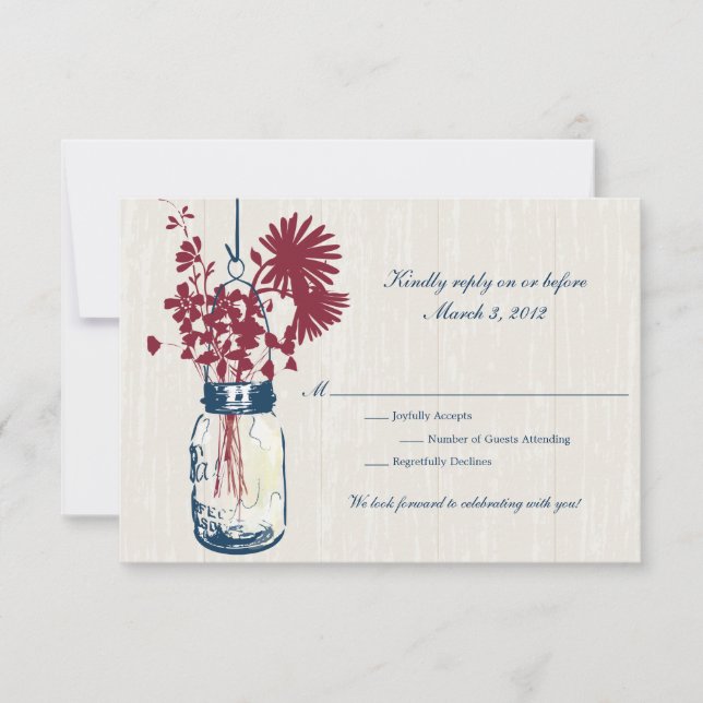 RSVP Jar Mariage Rustique Suspendu (Devant)