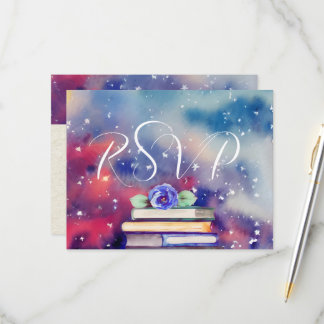 RSVP Kindly Répondre Watercolor Books Purple Maria