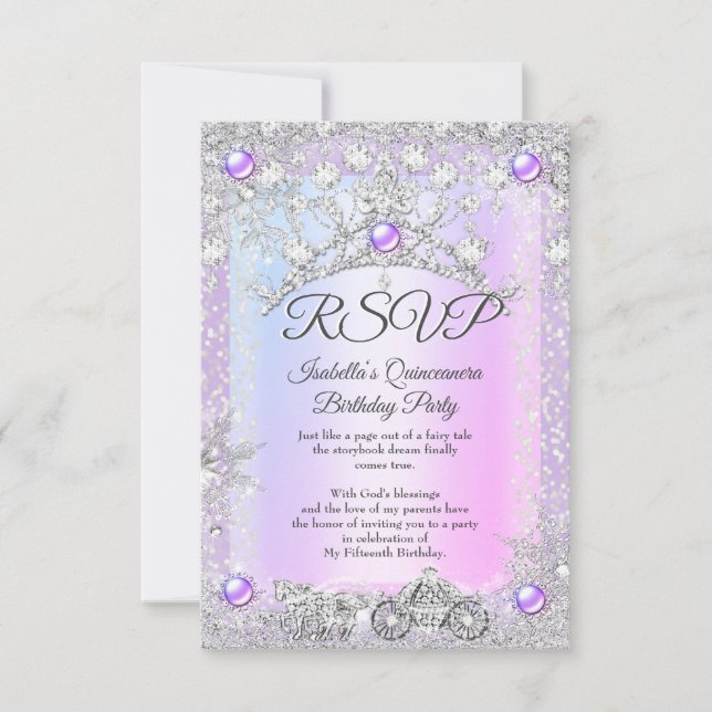 RSVP Lavender violet Quinceanera - Carrières d'hiv (Devant)