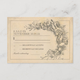 RSVP l'épousant chic vintage avec des fleurs