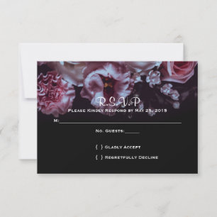 RSVP l'épousant floral et noir déprimé