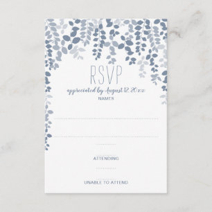 RSVP l'épousant floral rustique/réponse (bleu