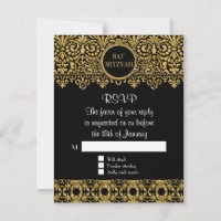 RSVP Manoir anglais Noir Or Art Déco Nouveau