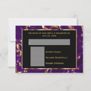 RSVP Marbre noir, or et pourpre