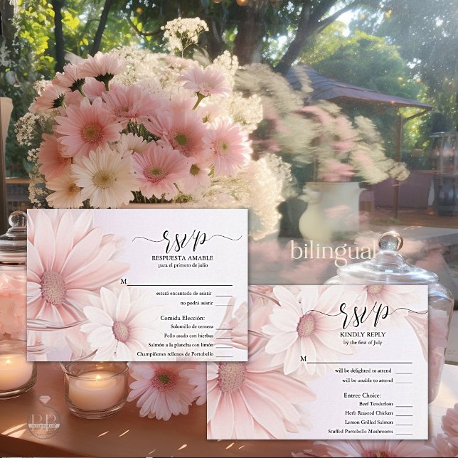 RSVP Margarita rosa elegante (Créateur téléchargé)