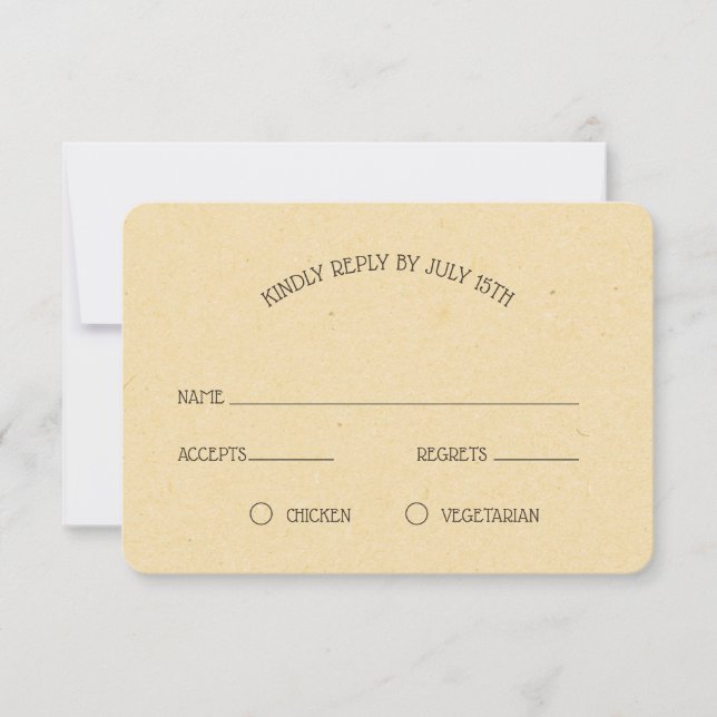 RSVP mariage abeille à miel vintage (Devant)