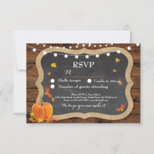 RSVP Mariage Automne Bois Cartes de Réponse Citrou