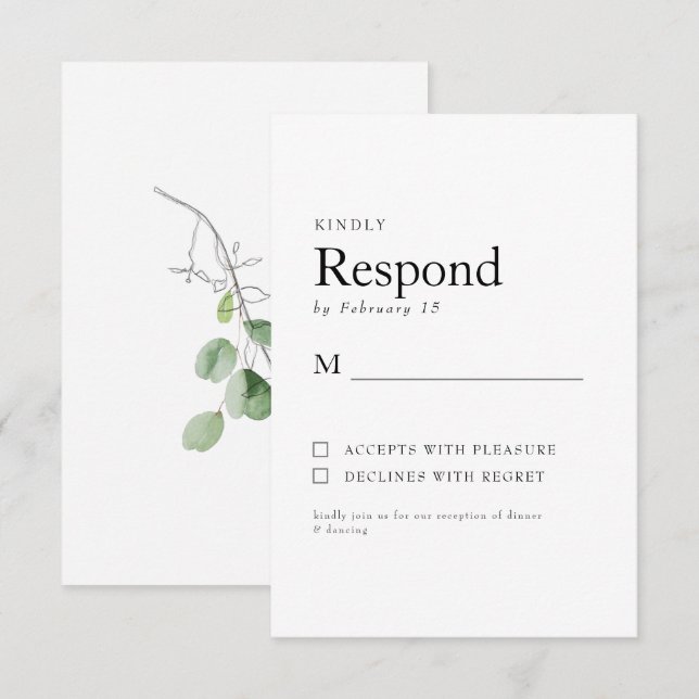 RSVP Mariage Blanc Botanique de Printemps (Devant / Derrière)