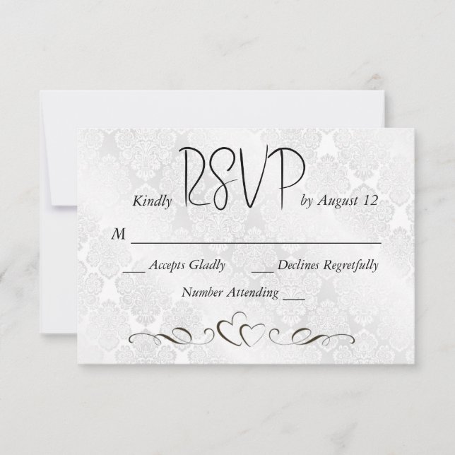 RSVP Mariage blanc Satin Damas (Devant)
