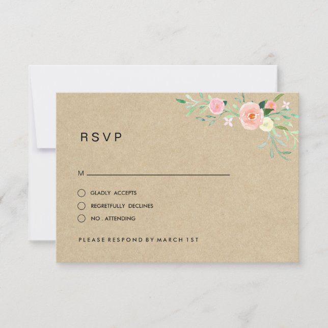 RSVP Mariage Bohème Floral Rustique (Devant)