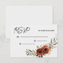 RSVP Mariage Bohème Floral Terracotta Sombre