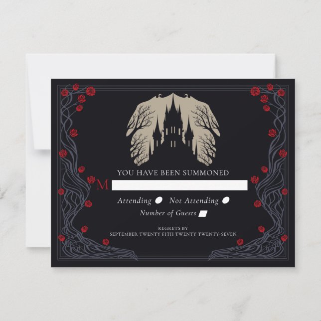 RSVP Mariage Château Floral Gothique (Devant)