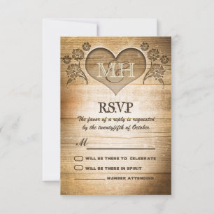 RSVP mariage country bois rustique