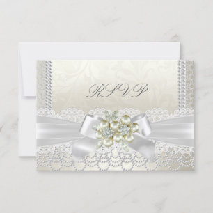 RSVP Mariage Cream Pearl Lace Damask Diamond
