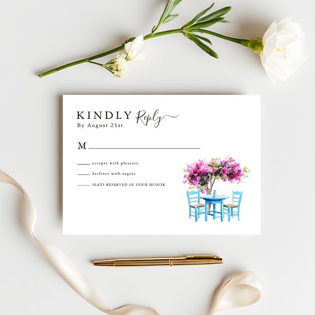 RSVP Mariage de Destination Moderne sous Bougainvi (Créateur téléchargé)
