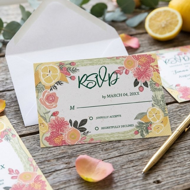 RSVP mariage d'été au citron floral (Créateur téléchargé)