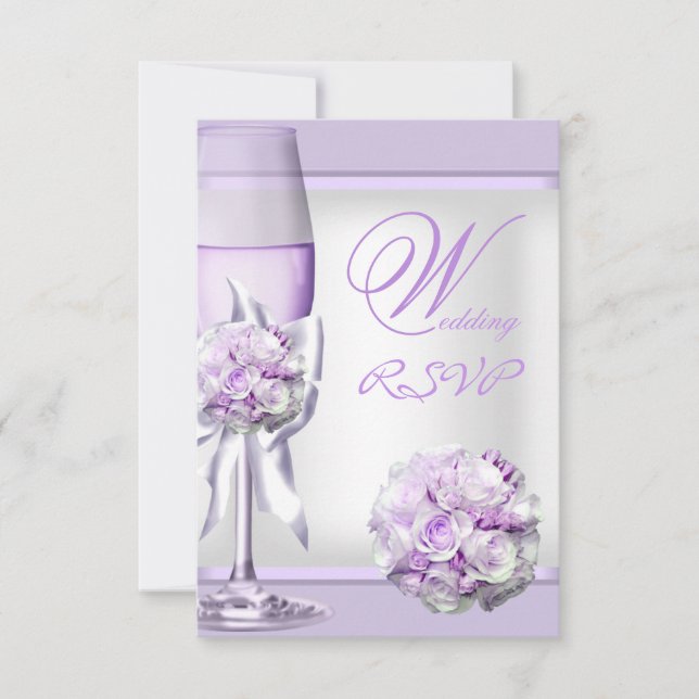 RSVP Mariage Élégant Lavande Violet Lilas 3 (Devant)