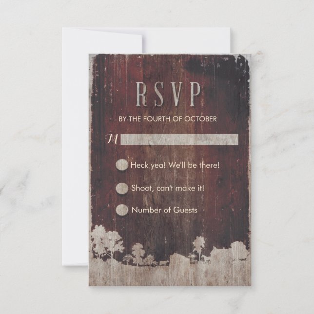 RSVP Mariage Ferme Bois Grange Rustique (Devant)