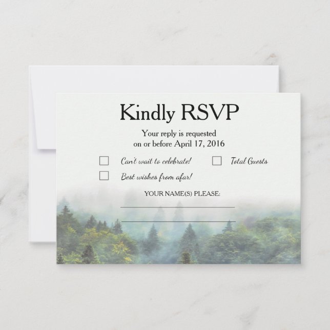 RSVP Mariage Forêt Rustique (Devant)