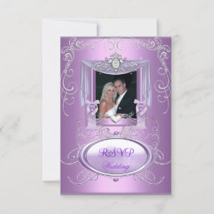 RSVP Mariage Lilas Violet Rose Argent Élégant