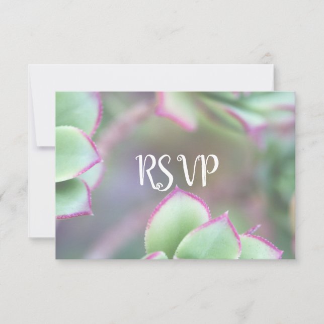 RSVP | Mariage moderne vert Succulent (Devant)