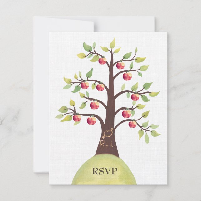 RSVP Mariage Monogramme Cartographie d'arbre d'App (Devant)