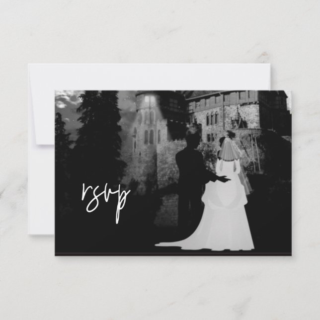 RSVP Mariage Octobre Halloween Manoir (Devant)