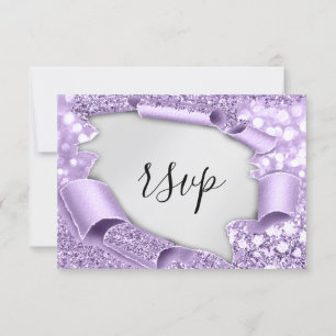 RSVP Mariage Parties scintillant nuptiale violet a