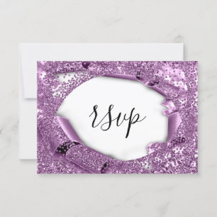 RSVP Mariage Parties scintillant nuptiale violet b