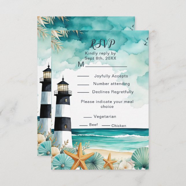 RSVP Mariage Phare Naudtique (Devant / Derrière)