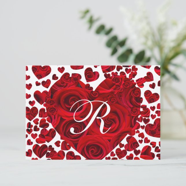 RSVP Mariage Roses Cœur Rouge (Debout devant)