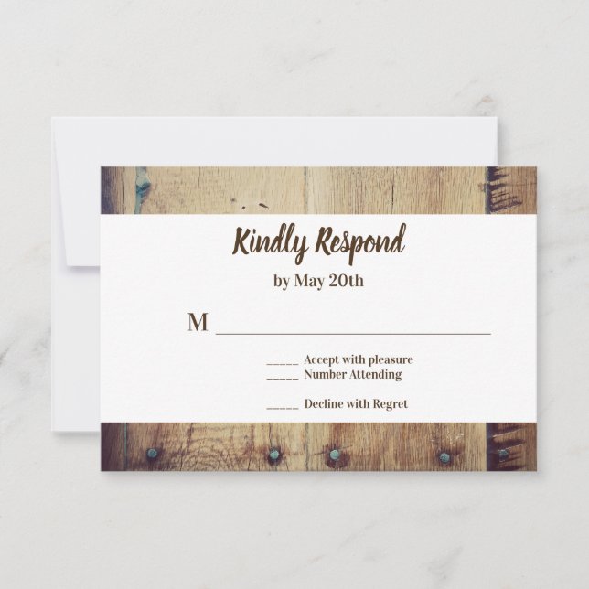 RSVP Mariage Rustique Bois Toi et Moi (Devant)