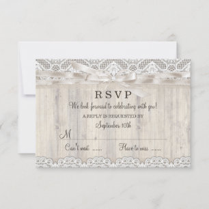 RSVP Mariage Rustique Vintage Lace et Bois
