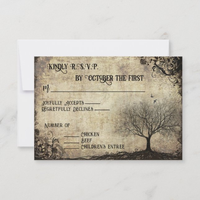 RSVP Mariage sous l'Arbre Vintage (Devant)