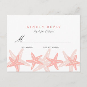 RSVP Mariage sur la Plage Peach Starfish