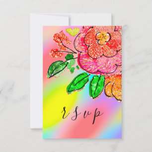 RSVP Mariage Sweet16e Holographe de licorne