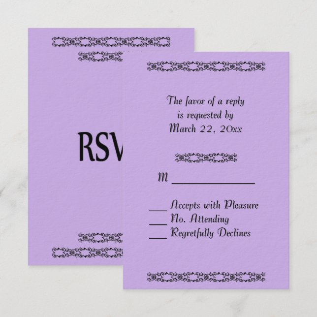 RSVP Mariage Violet (Devant / Derrière)