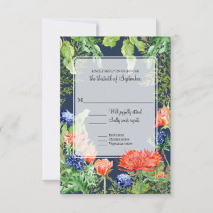 RSVP Marine Bleu Aquarelle été Corail mâle Chardon
