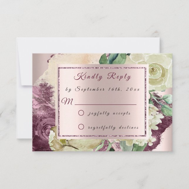 RSVP Marsala Roses Ivory Floral Blush Bourgogne (Devant)