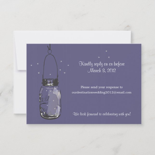 RSVP Mason Jar & Fireflies Mariage (Devant)