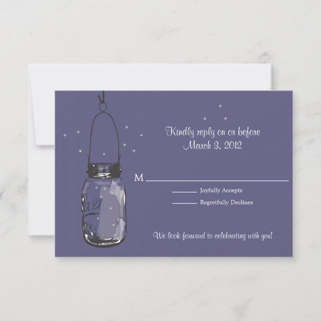 RSVP Mason Jar & Fireflies Mariage (Devant)