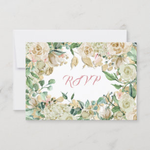 RSVP Menthe Sarcelle Roses Branche Blanche